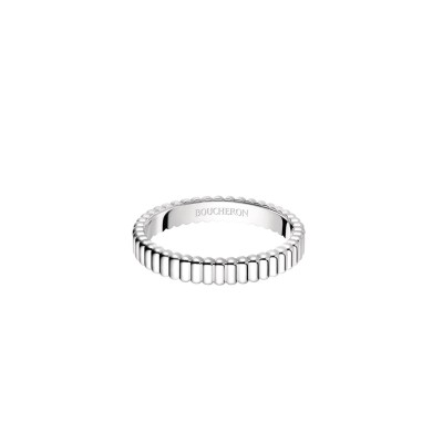 BOUCHERON GROSGRAIN WHITE GOLD WEDDING BAND JAL01170